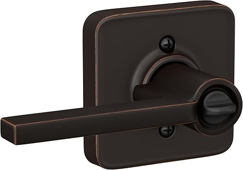 Miniatura 253 de Schlage Latitude F10 LAT 622 CEN Manija de paso con roseta Century, para pasillo y armario, negro mate Mate negro