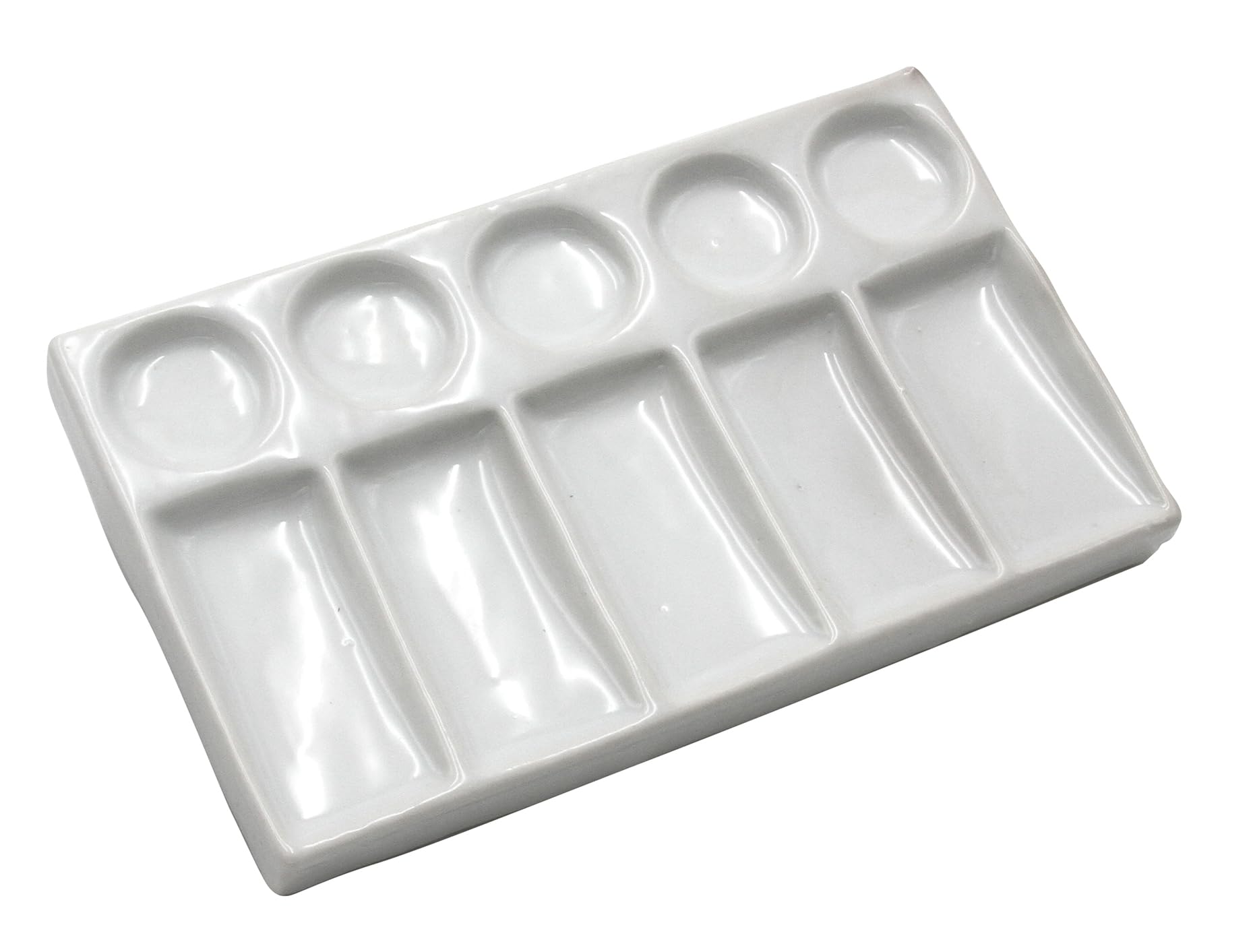 Paintersisters Weiß Porcelain Palette - 10 Cavities For Watercolour 19 X 11 X 2.5 Cm - Oil Paints, Acrylic Paints Ceramic Palette White Ceramic Mixing Tray Painting