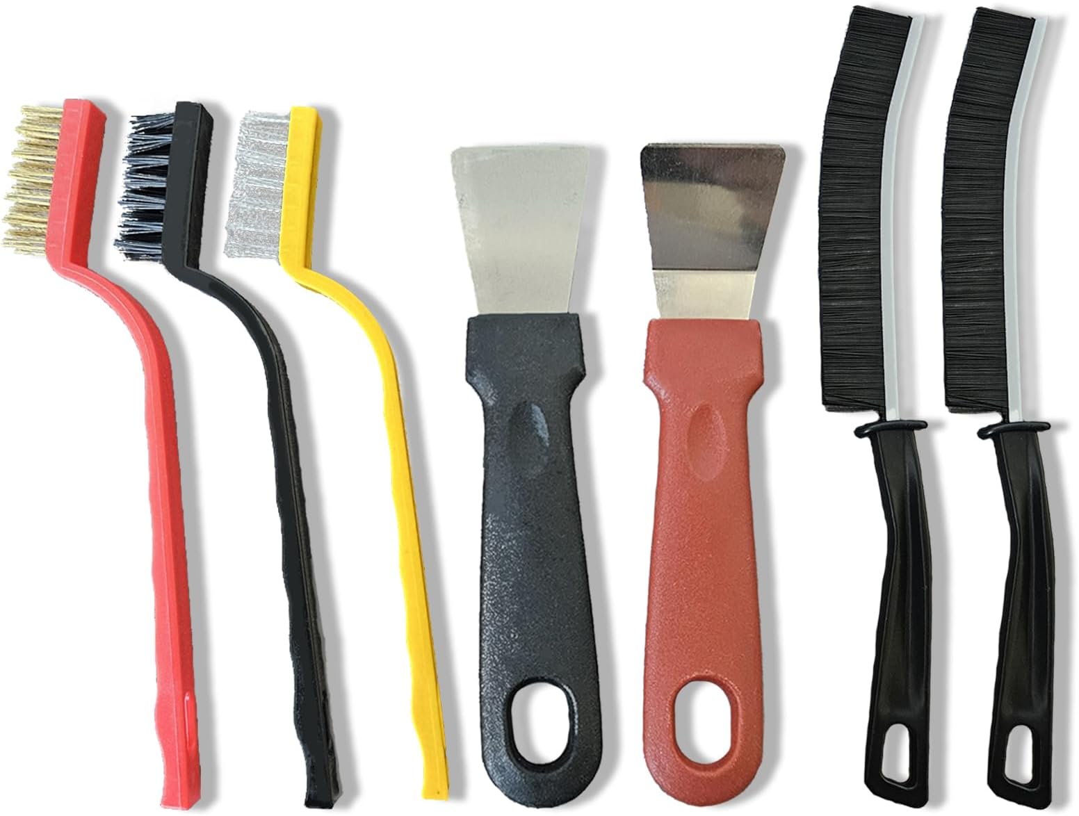 7 Pcs Multi-Purpose Crevice Cleaning Brush Tool for Stubborn Kitchen Grease Stains, Bathroom Crevices, Window Gutters, Tiles and Faucets