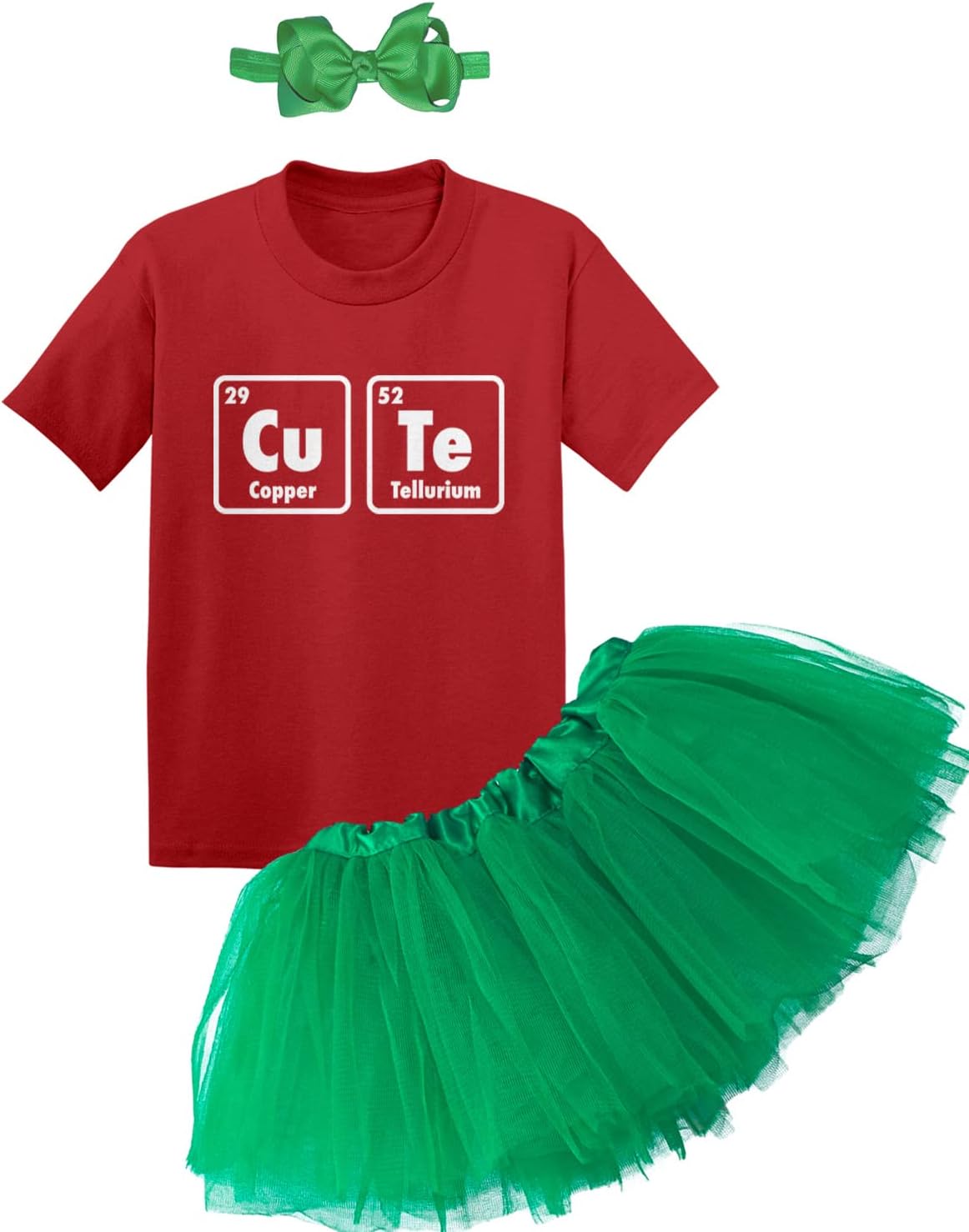 Tcombo Cute Periodic Table - Elements Science Baby Bodysuit + Tutu Skirt + Bow Headband Set