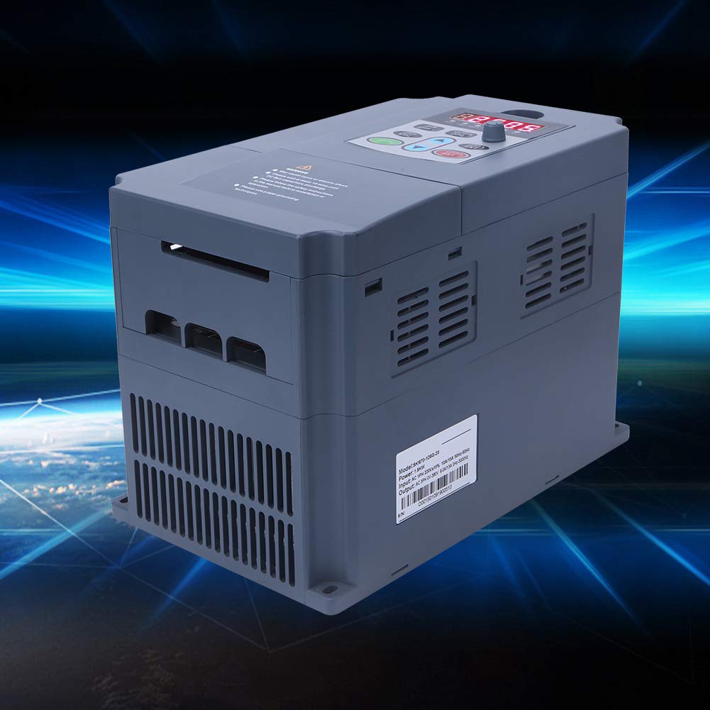 Inversor de Frecuencia Variable de 1,5 KW, Arranque Suave, Ahorro de Energía y Funciones para Motores, Bombas y Máquinas CNC con Nueve Protecciones, Aplicación para Obras de