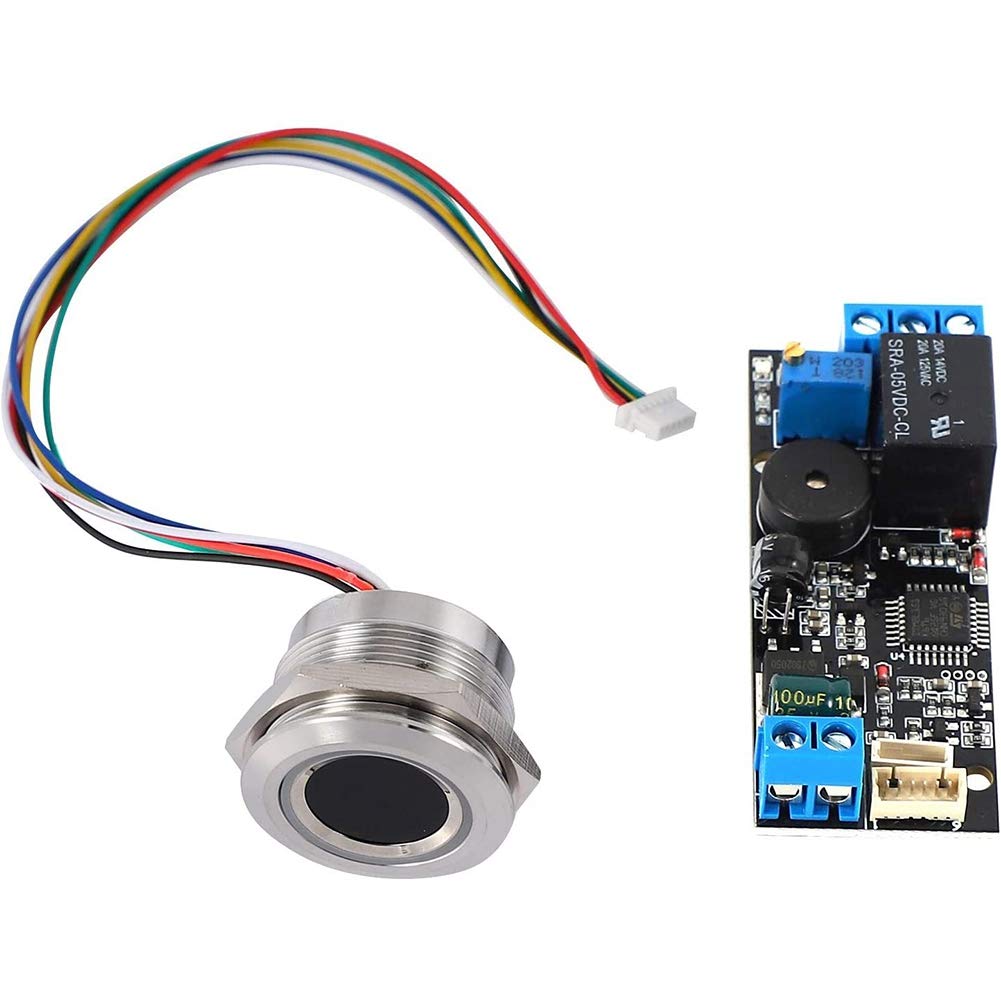 K202 DC12V placa de control de huellas dactilares de baja potencia + Módulo de huellas dactilares R503 Módulo de Reconocimiento de huellas dactilares redonda