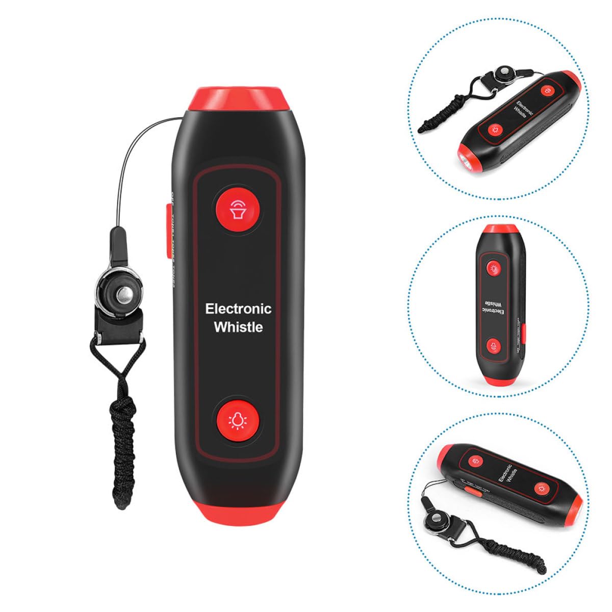 Fischietto Elettronico Arbitro Calcio con Lanyard , 3 Toni 3 Livelli | Abs con Componenti Elettronici e Magnete, LED Luce e Torcia D’emergenza, Uso Outdoor Camping e Pet Training