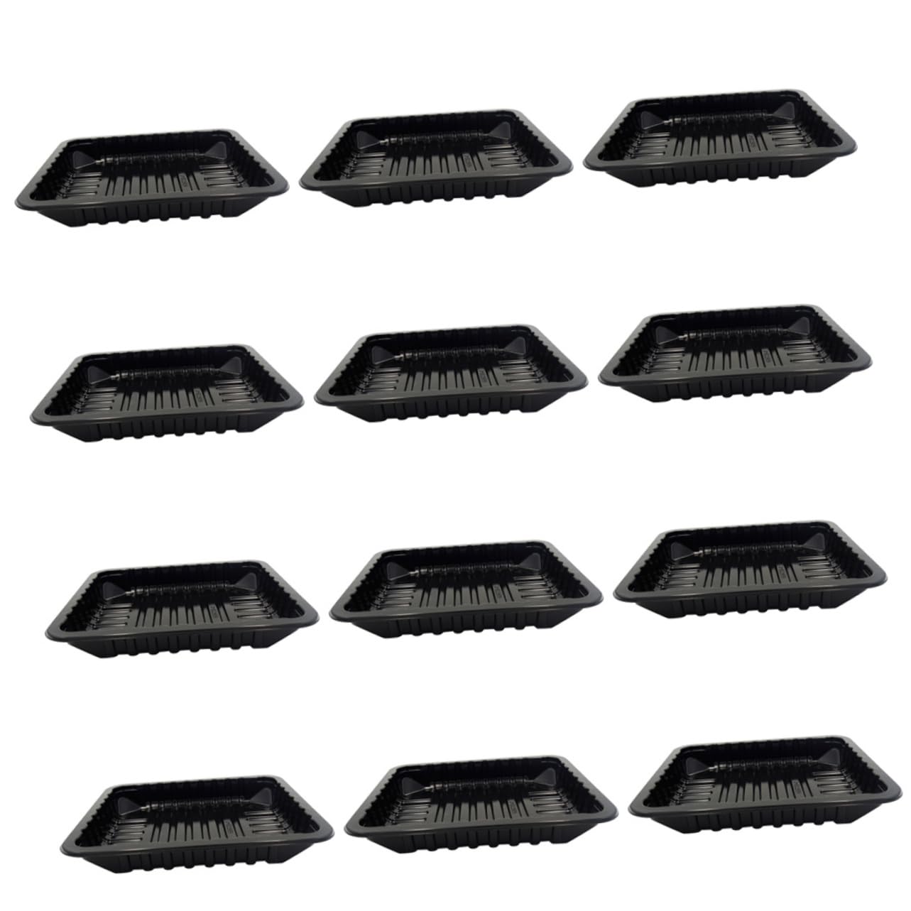 minkissy 12 Pcs Freshness Keeping Tray Plastic Storage Container for Seafood Lightweight and Portable Disposable Packing Box with Sealing Capability for Beef and Mutton Random Color