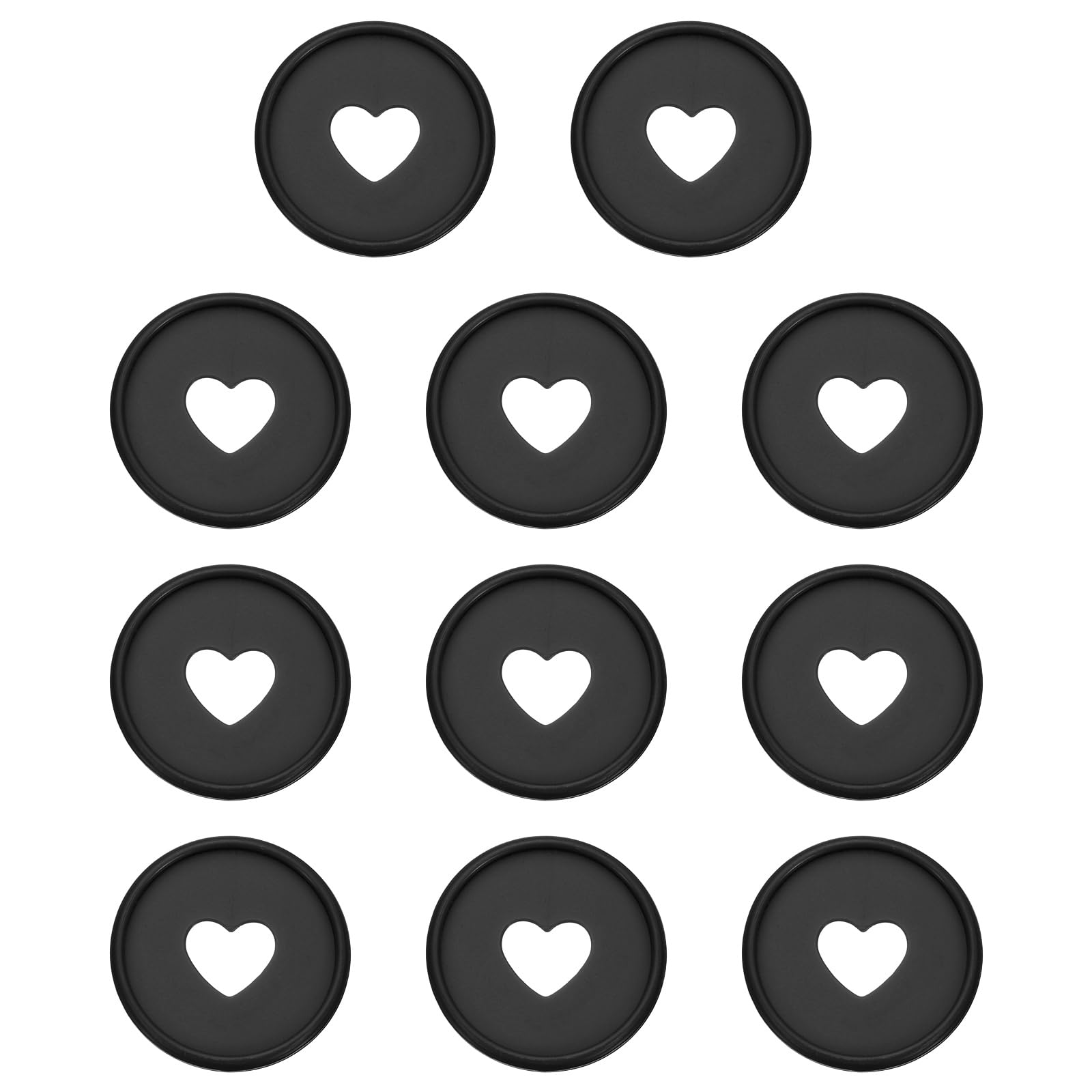PATIKIL 35mm Plastic Book Binding Discs, 11 Pack Discbound Expansion Discs Heart Binder Rings for DIY Notebook Planner, Black