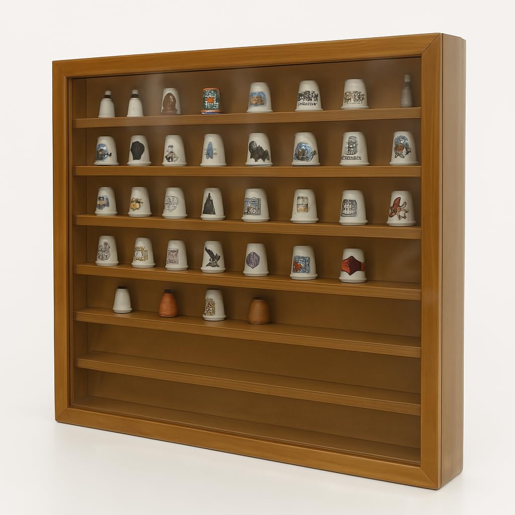GRECA Vitrina Colecciones miniaturas. Acabado Barniz Roble. Medidas (Ancho/Fondo/Alto):50 * 5 * 40 cms.