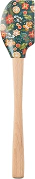 Tovolo Spatulart Merry & Bright Christmas Holiday Silicone Spatula with Wood Handle BPA Free, Heat-Resistant, Ideal for Baking, Mixing & Meal Prep
