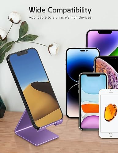 Miniatura 10 de Soporte de aluminio para teléfono celular, soporte de escritorio universal portátil sólido, para todos los teléfonos inteligentes, Tabletas, Huawei