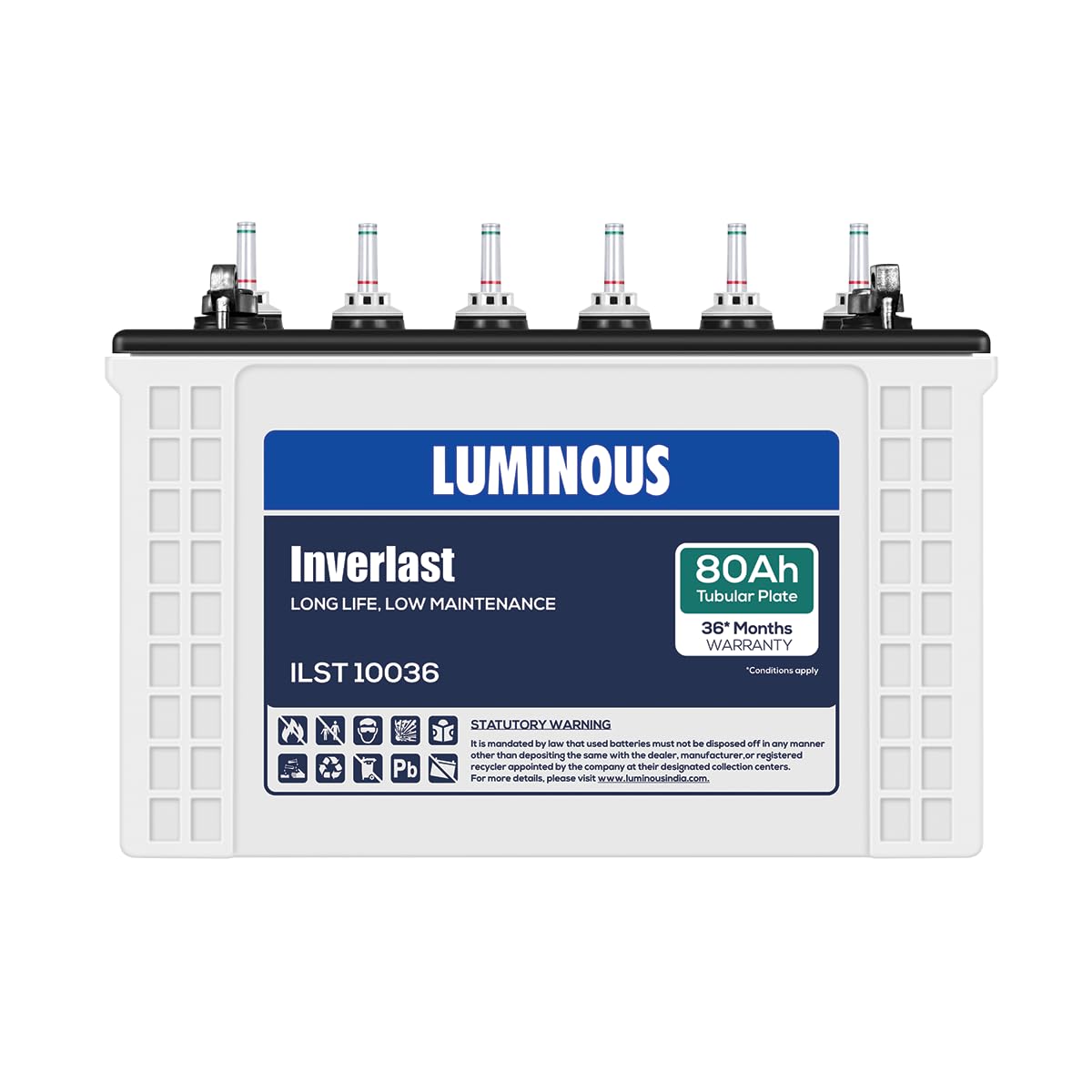 Luminous Inverlast ILST 10036 80 Ah Short Tabular Inverter Battery for Home, Office & Shops-image-44