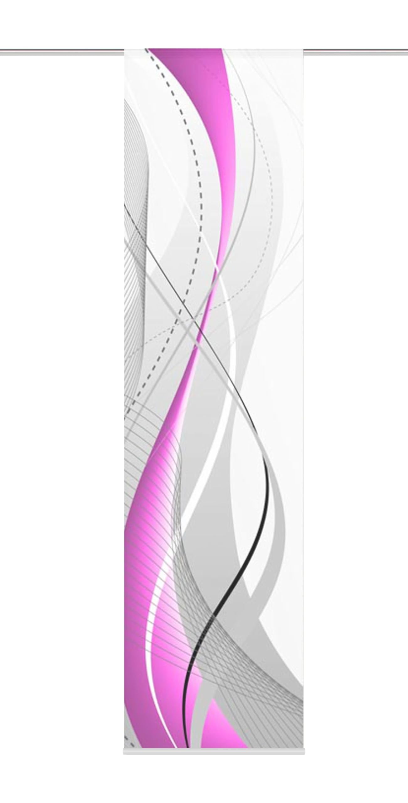 Home Fashion 87152 Carlisle - Panel japonés con impresión Digital (con rieles y sujeciones, 245 x 60 cm), poliéster, Morado, 245 x 60 cm
