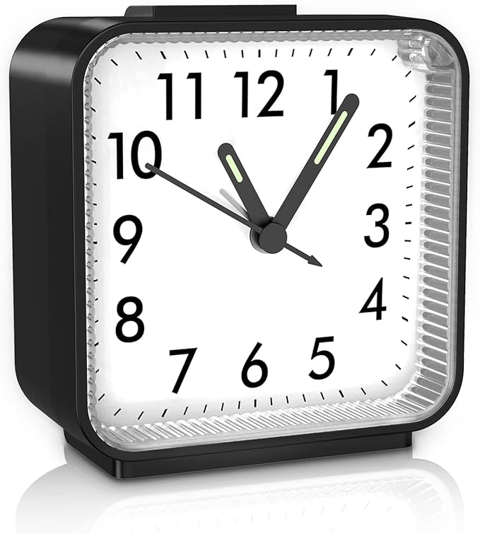 Ankilo Newest Analog Alarm Clock, Silent Non Ticking Small