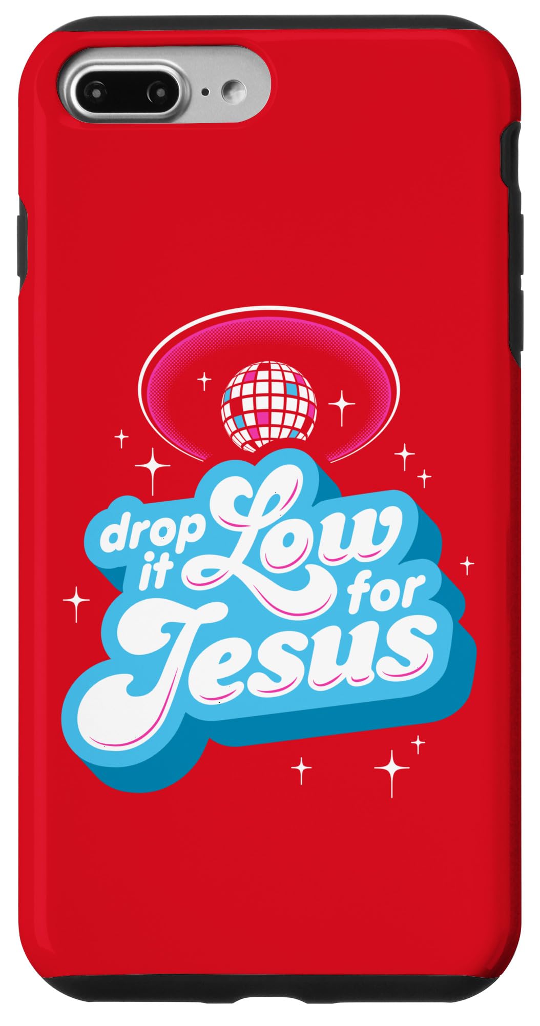 Coque iPhone 7 Plus/8 Plus Drop it Low pour Jésus en silicone noir résistant - 4