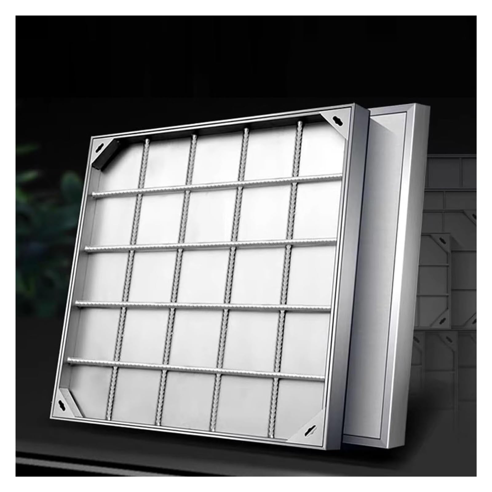 GJMSSMY Invisible Manhole Cover and Frame Embedded Access Panel 300x300mm (11.8x11.8in) - Durable Sleek Design for Seamless Integration in Landscaping and Flooring.