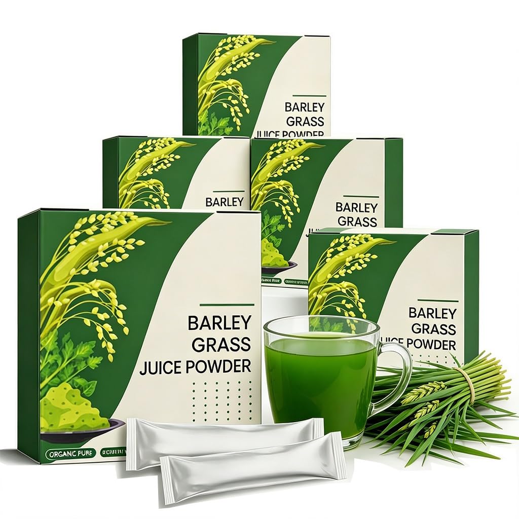 Polvo puro de hierba de cebada, superalimento verde natural, rico en clorofila y antioxidantes, nutrientes diarios, 30 porciones(5pcs)