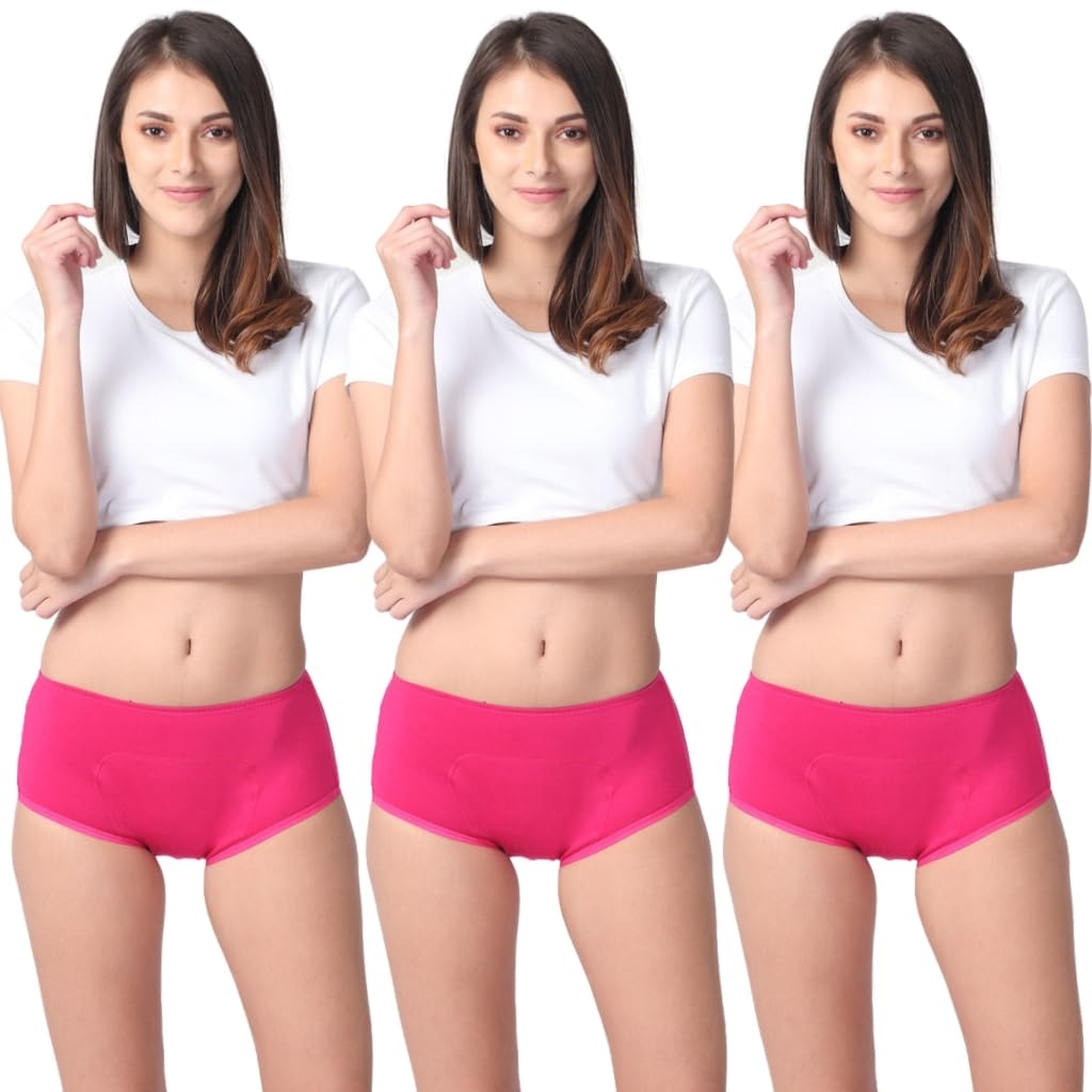 Adira | Reusable Period Panty Boxer for Women | Boxer Fit for High Flow | with Support Patch for Pad | Leakproof & Skin Friendly | for School, Travel & Work | Pack of 3 | Dark Pink | XL (B08BFB9ZX8) Amazon Price History, Amazon Price Tracker