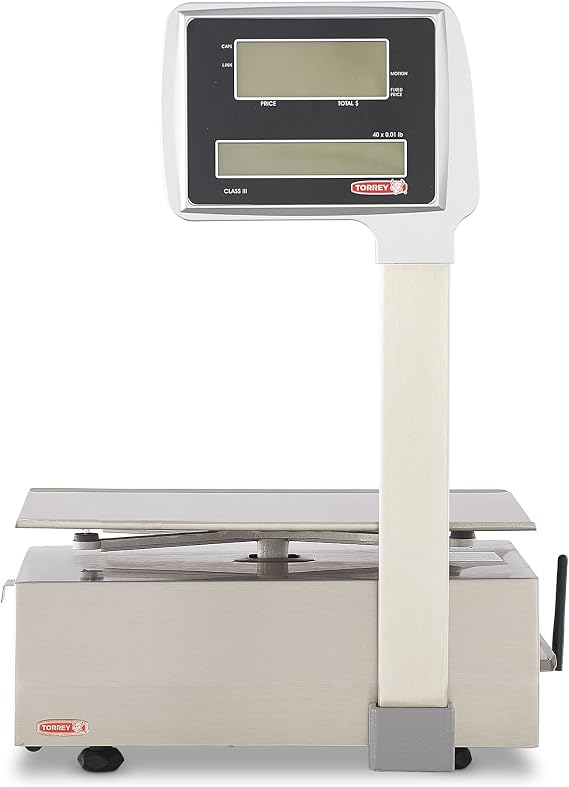 Torrey W-LABEL-40L NTEP Price Computing Thermal Label Printing Scale 40LB x 0.01 LB, Stainless Steel Casing with 350 Plus Direct Access