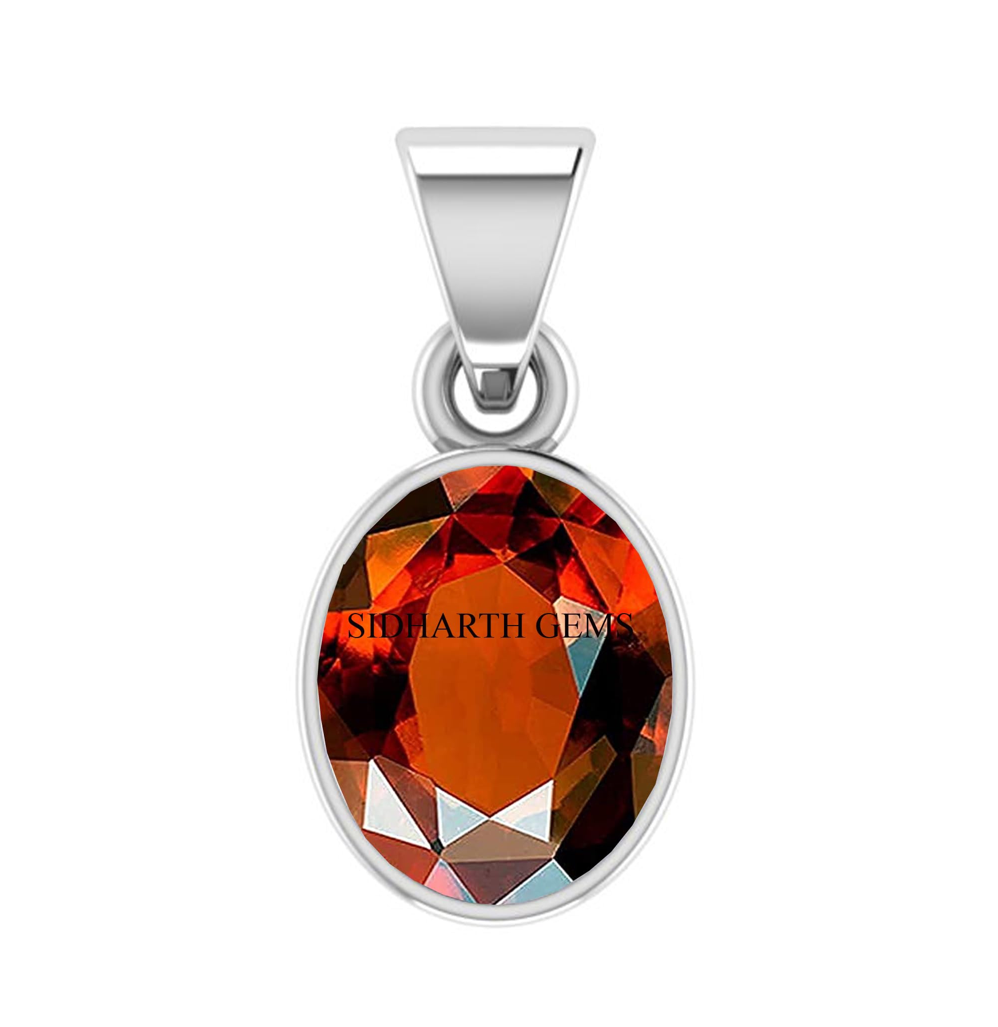 kushmiwal gems 9.00 Ratti / 8.50 Carat Natural Gomed Pendant/Locket Silver Plated Gemstone For Women's and Men's-picture-33