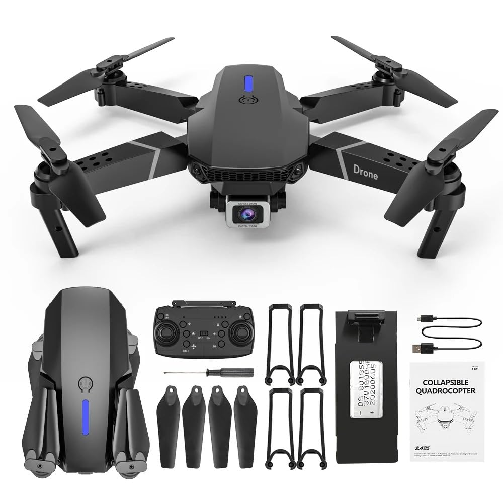 Ultimate Aerial Explorer E88 4K Camera Drone with Headless Mode Remote Control and HD Video Capability