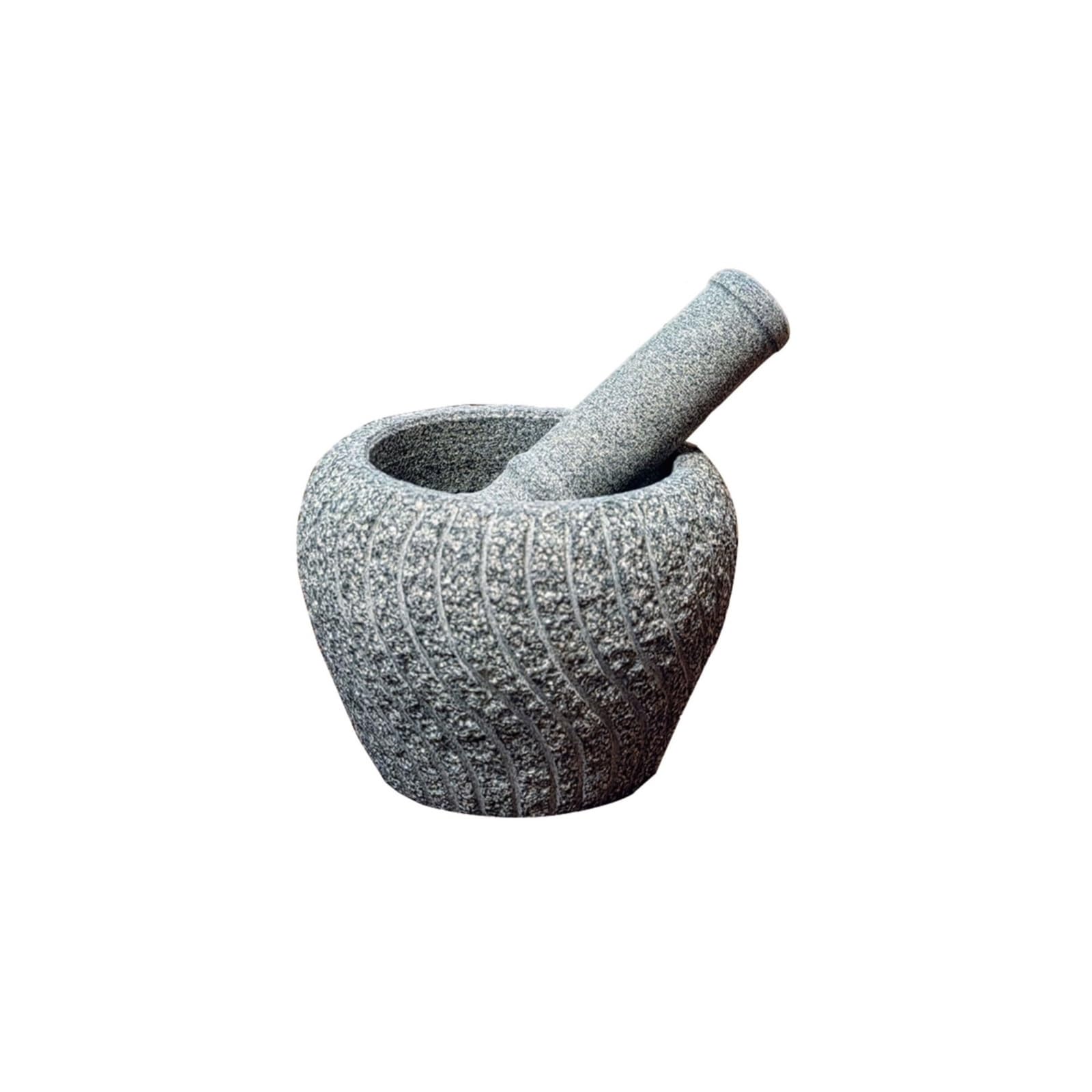 Práctico Molinillo de especias granito resistente, mortero y retro, sin pulir