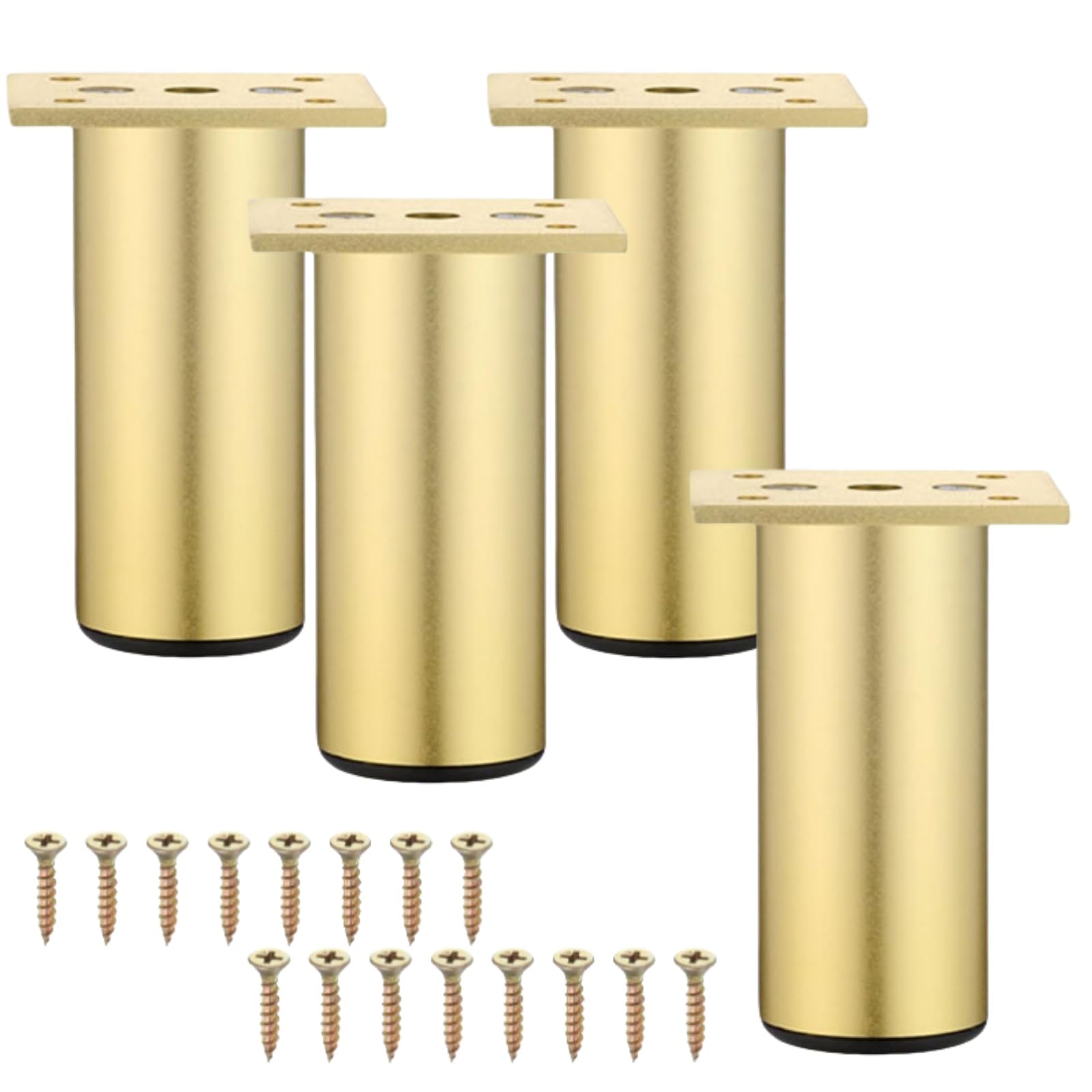 Siocok 4 Pcs Furniture Legs, 150mm Adjustable Furniture Support Feet, Furniture Legs Cabinet Feet Aluminum Alloy Kitchen Feet, for Cabinet Furniture, Office Furniture, Sofa, Metalli (Golden - 15cm)
