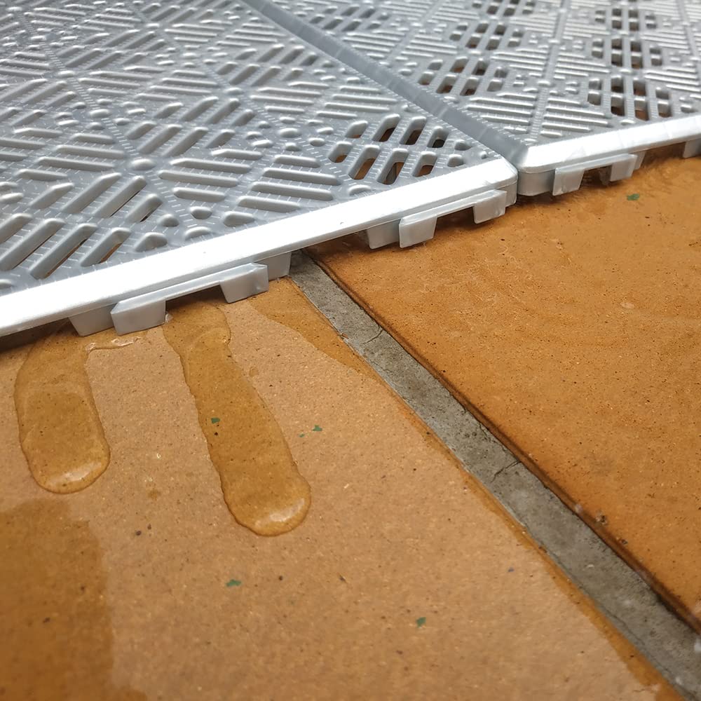 24 Losetas 30x30cm Gris Aluminio ≈2m² Piscina Terrazas Baños | Pack Ahorro. Suelo drenante. Evita humedades. Ideal en zonas húmedas, bajo césped artificial, tarimas, duchas y vestuarios