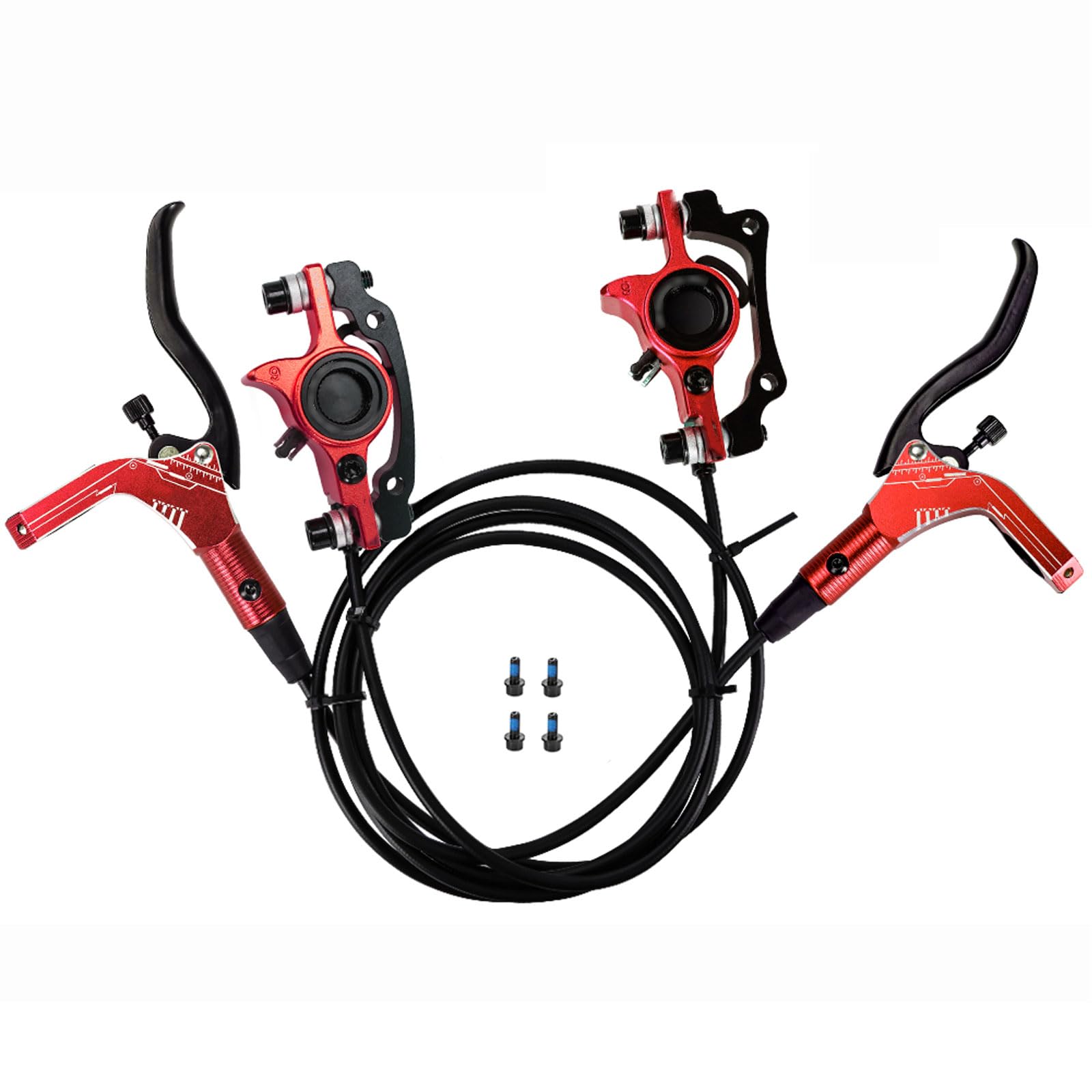 Juego de frenos de disco hidráulicos, kit de freno delantero y trasero para bicicleta de montaña, bicicleta plegable, scooter