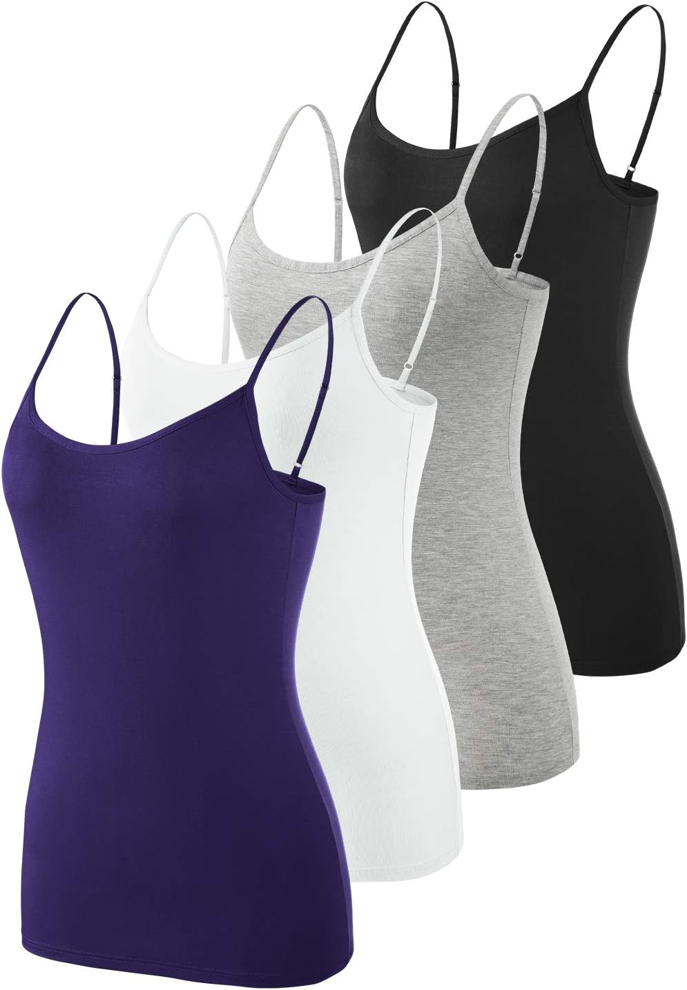 Vislivin Women's Basic Solid Camisole Adjustable Spaghetti Strap Tank Top