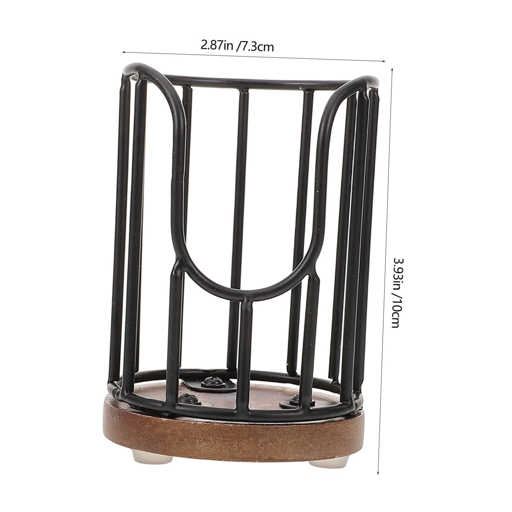 Porta Bicchieri Carta Nero con Base in Legno e Struttura in Ferro Organizer da Tavolo per Tazze USA e Getta Supporto Compatto per Cucina Ufficio Bar e Cafeteria