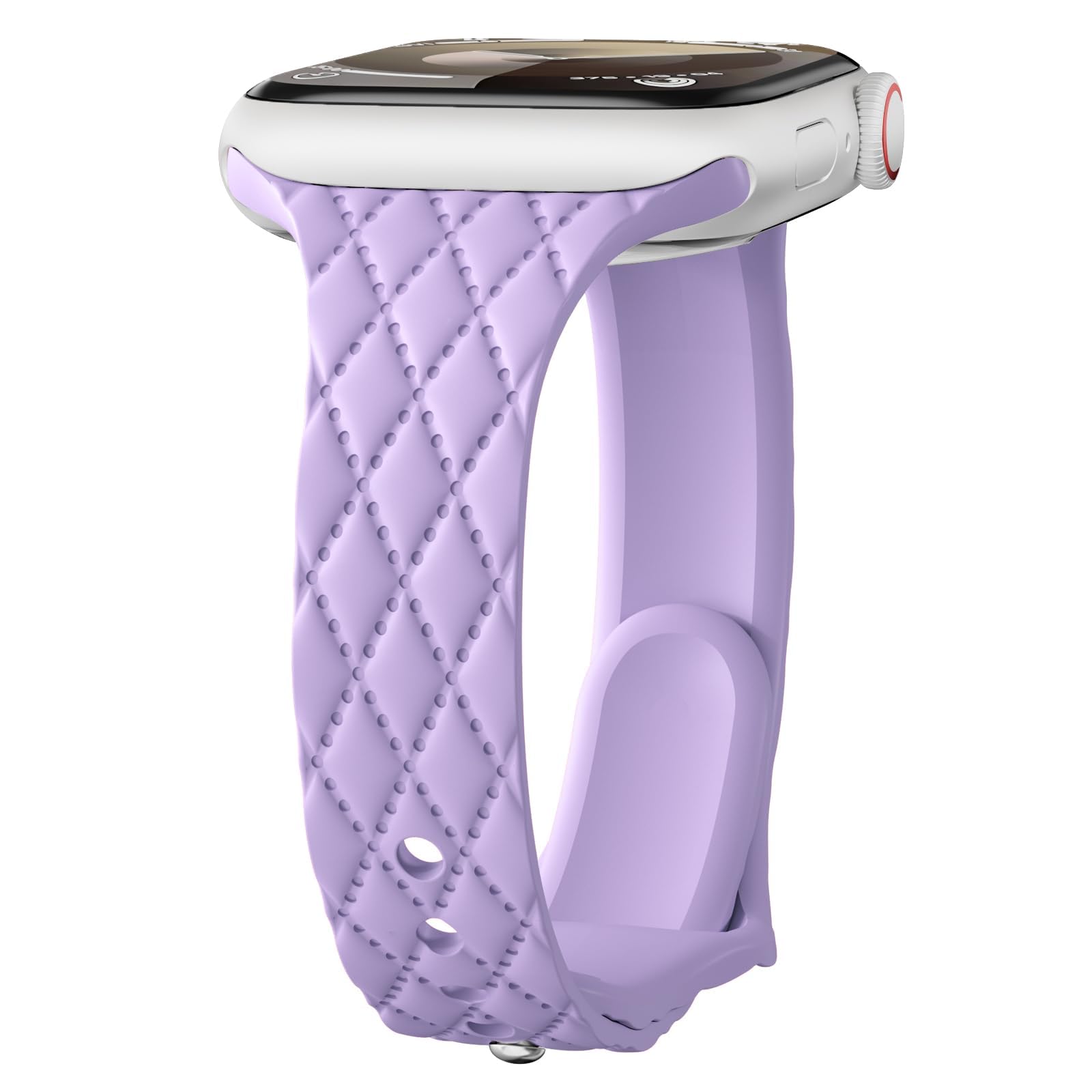 Thin Slim Silicone Bands for Apple Watch Band 40mm 42mm 41mm 38mm 46mm 45mm 44mm Women/Men,Skinny Narrow Checkered Matelasse Designer Sport Strap for iWatch series 10 9 8 7 6 5 4 3 SE Ultra/2 49mm