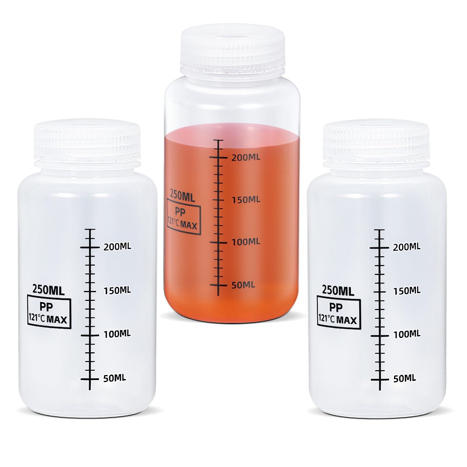 UMETASS 8oz Wide Mouth Plastic Bottles with Airtight Lids