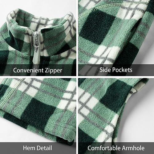 Image of LittleSpring Boys Girls Fleece Vest Sleeveless Jacket Full-Zip Fall Winter Warm Outerwear