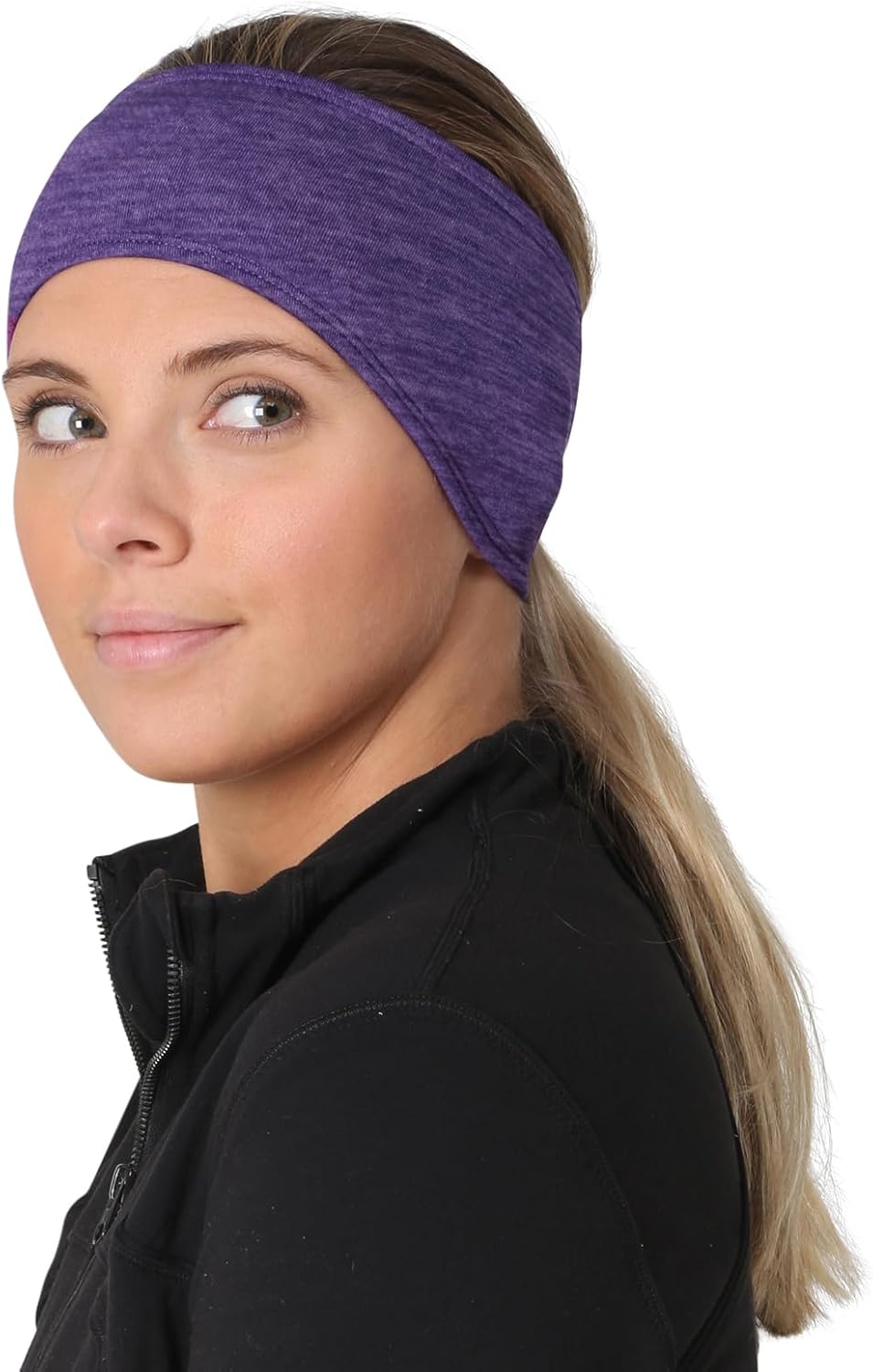 TrailHeads Womens Ponytail Headband - Moisture Wicking Hair Headband for Running, Winter, Workout - Athletic Headband Women