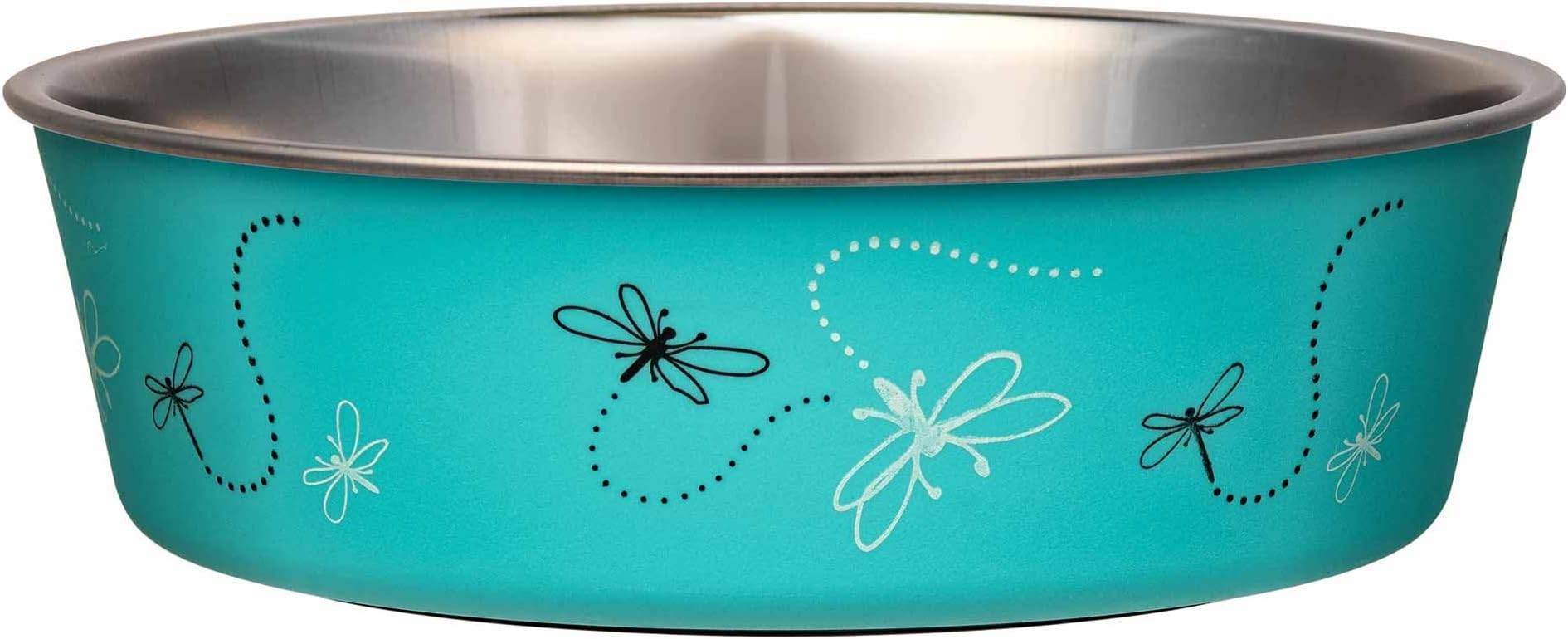 LOVING PETS Bella Bowl Designer & Expressions Dog Bowl, Large, Dragonfly, Turquoise