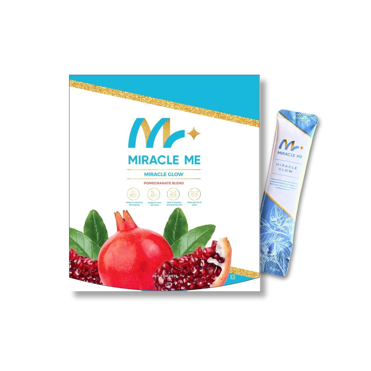 Miracle Me Glow Mouth Melting Powder With Pomegranate and Vit C - Plant-Based Natural Skin Supplement | Collagen Powder Supplement| Skincare for Glowing & Healthy Skin (7 Sachet X 2 Gram) (B0D2KRK124) Amazon Price History, Amazon Price Tracker