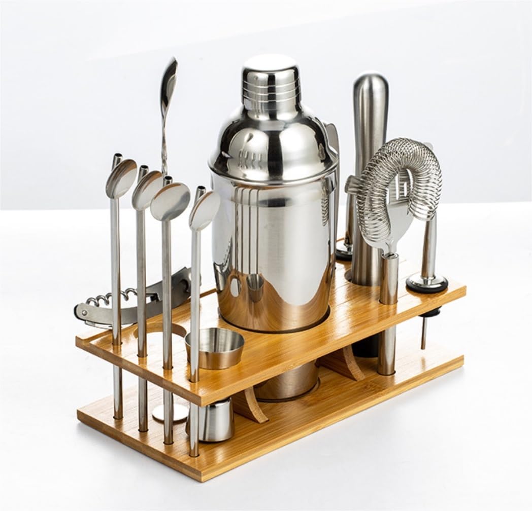 Cocktail Shaker Set Shaker per Cocktail Kit Barista Per Mixer Shaker Per Cocktail In Acciaio Inossidabile Da 14 Pezzi, Set Di Strumenti Con Set Da Cocktail Con Supporto Shaker Cocktail Set Cocktail Se