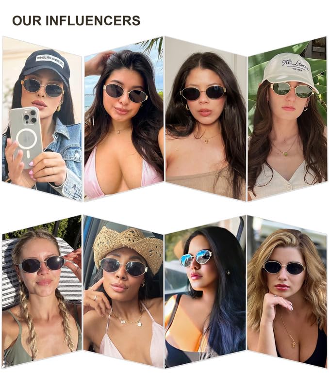 Image of SOJOS Retro Oval Sunglasses for Women Trendy Classic Shades UV400 Protection SJ1256