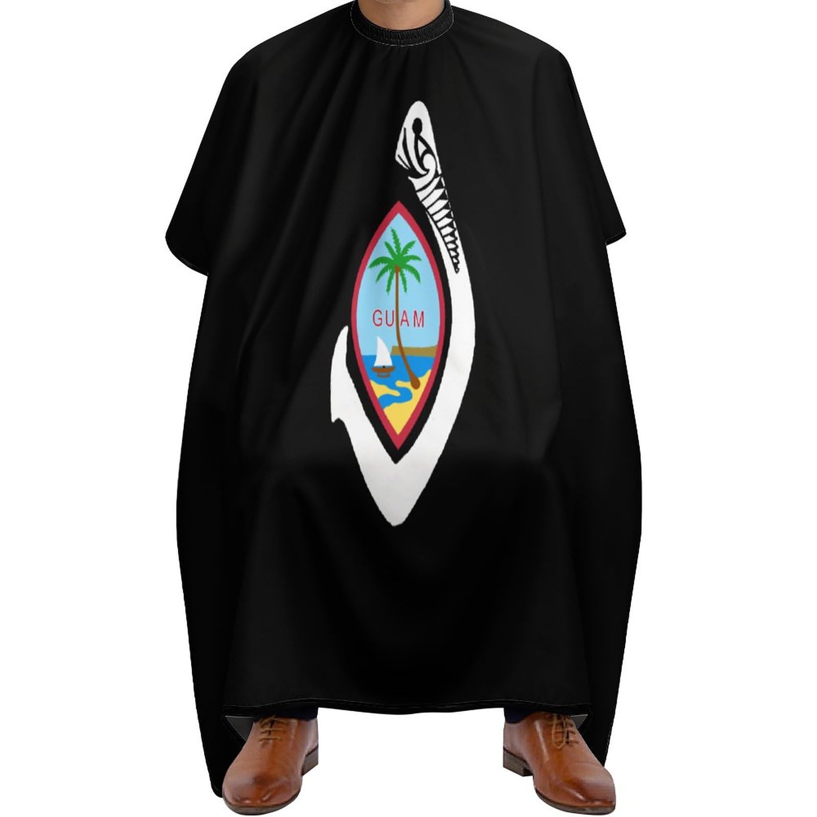 Guam Seal with Hook Barber Cape Professional Large Barber Apron Unisex Haircut Cape Water Resistant Salon Cape