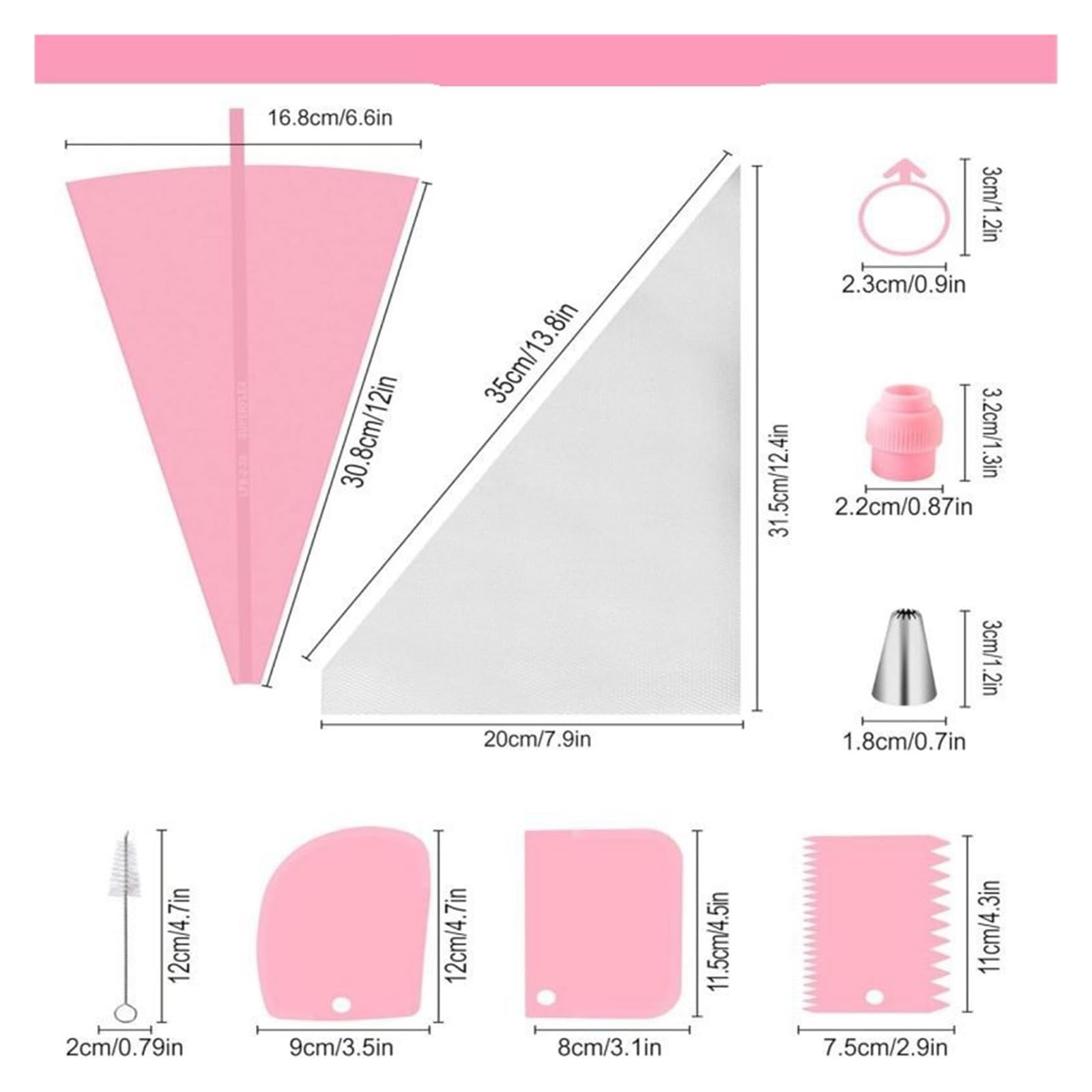 Juego de mangas pasteleras y puntas, Kit decoración DIY for pasteles, herramientas pastelería reutilizables(42PCs Blue)