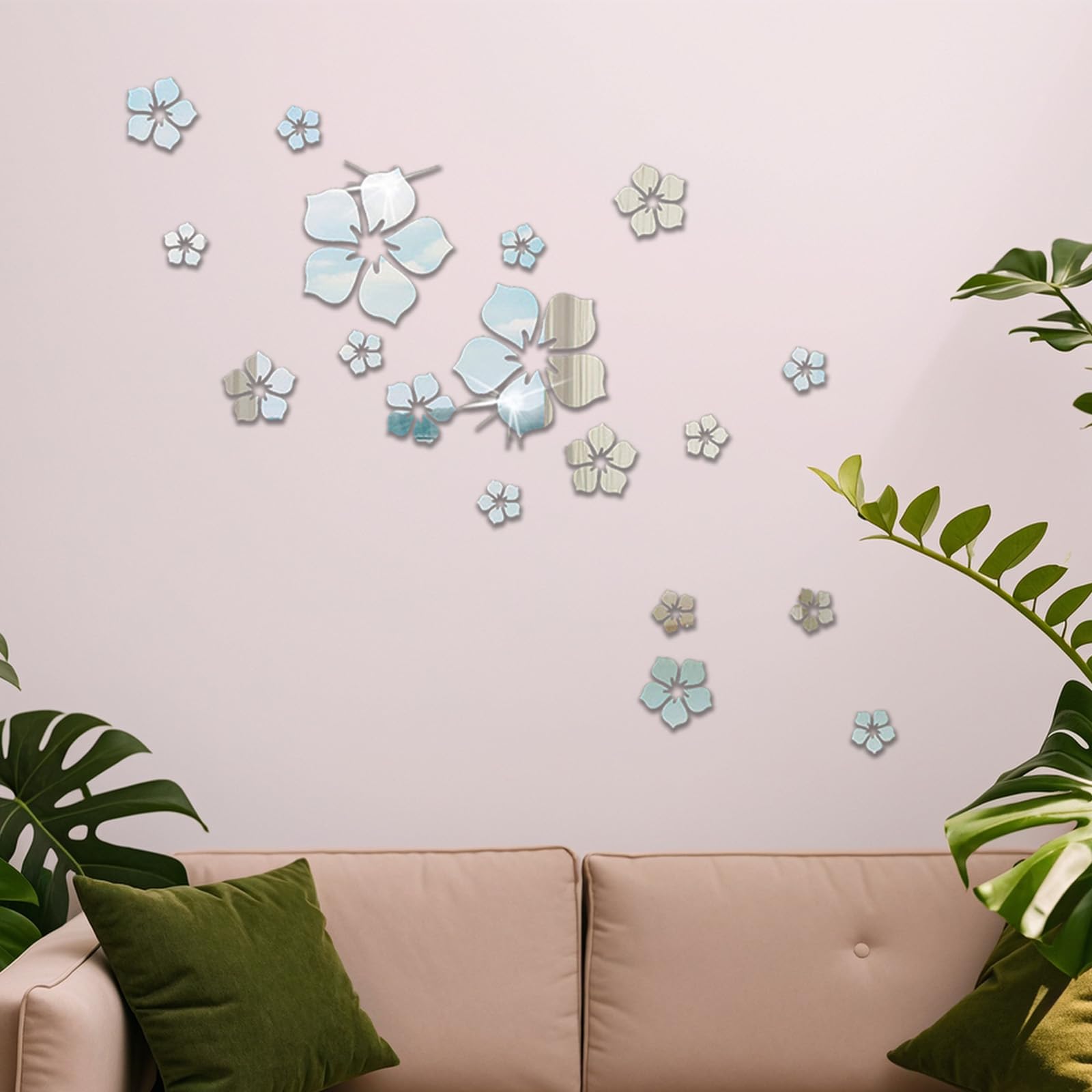 Fiori di ciliegio Adesivi da parete tridimensionali adesivi da parete in acrilico adesivi artistici adesivi adesivi adesivi per piastrelle a specchio decalcomanie per camera da letto bagno decorazione