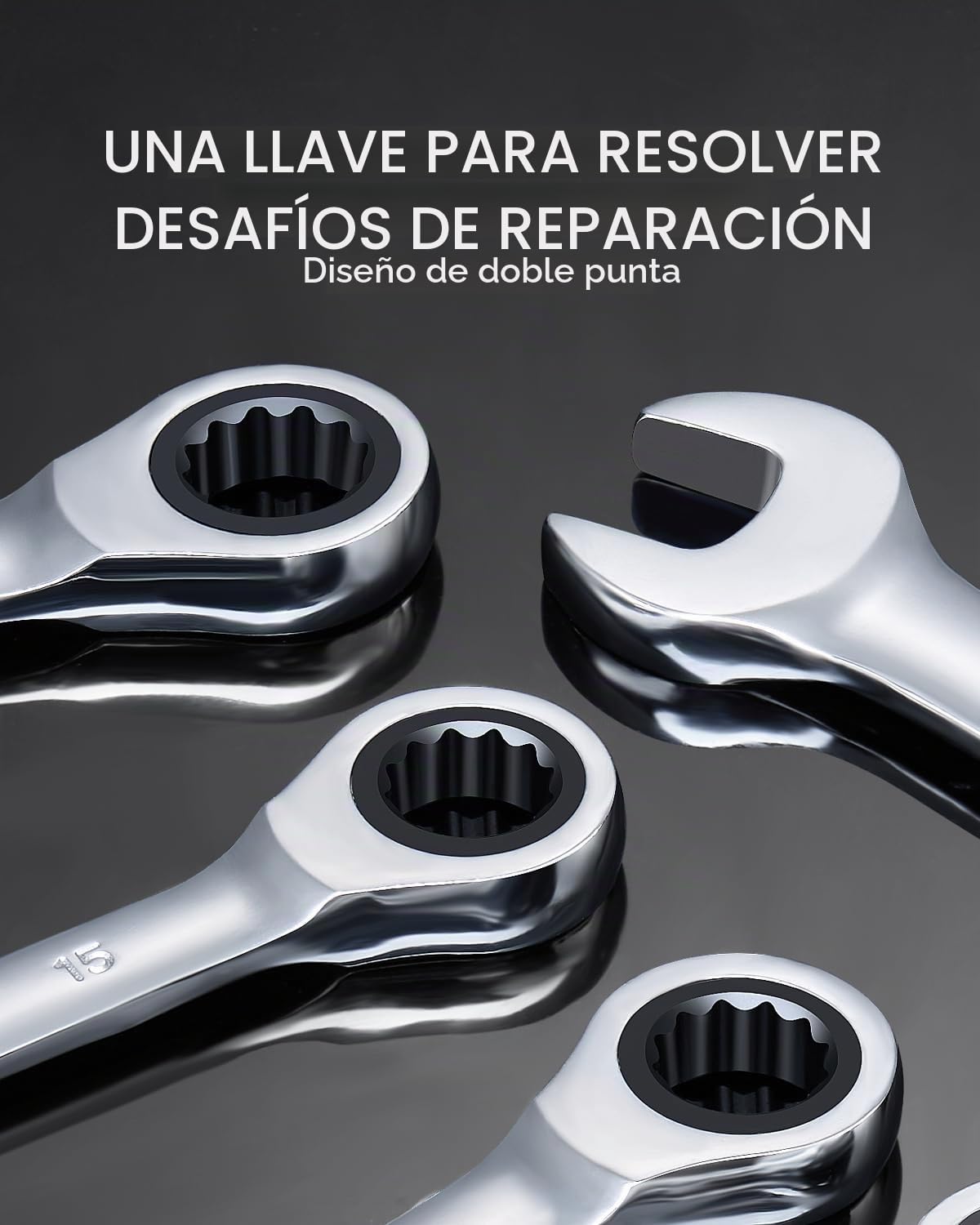 VEVOR 30 PCS Juego de Llaves Combinadas, Juego de Llaves de Trinquete con Estante Organizador, Juego de Llaves Mediano SAE de 1/4" a 1" y Métricas de 8 mm a 24 mm para Reparaciones de Automóviles
