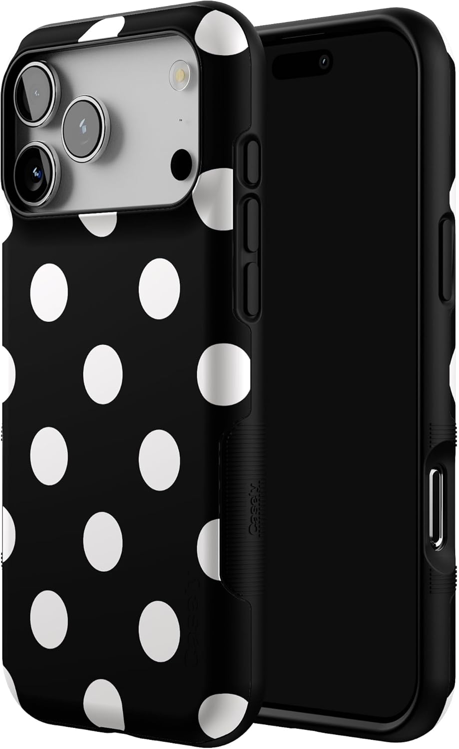 Casely iPhone 17 Pro Max Case | High Contrast | Black Polka Dot | Bold Protective Design | Compatible with MagSafe