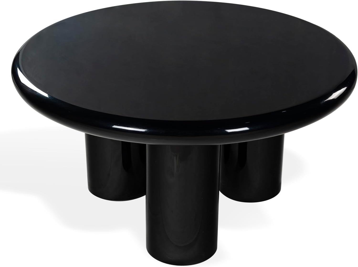 SAFAVIEH Couture Collection - Lolita Black Concrete Coffee Table, Round High Gloss Accent Table, Modern Sculptural Design (SFV2623A)
