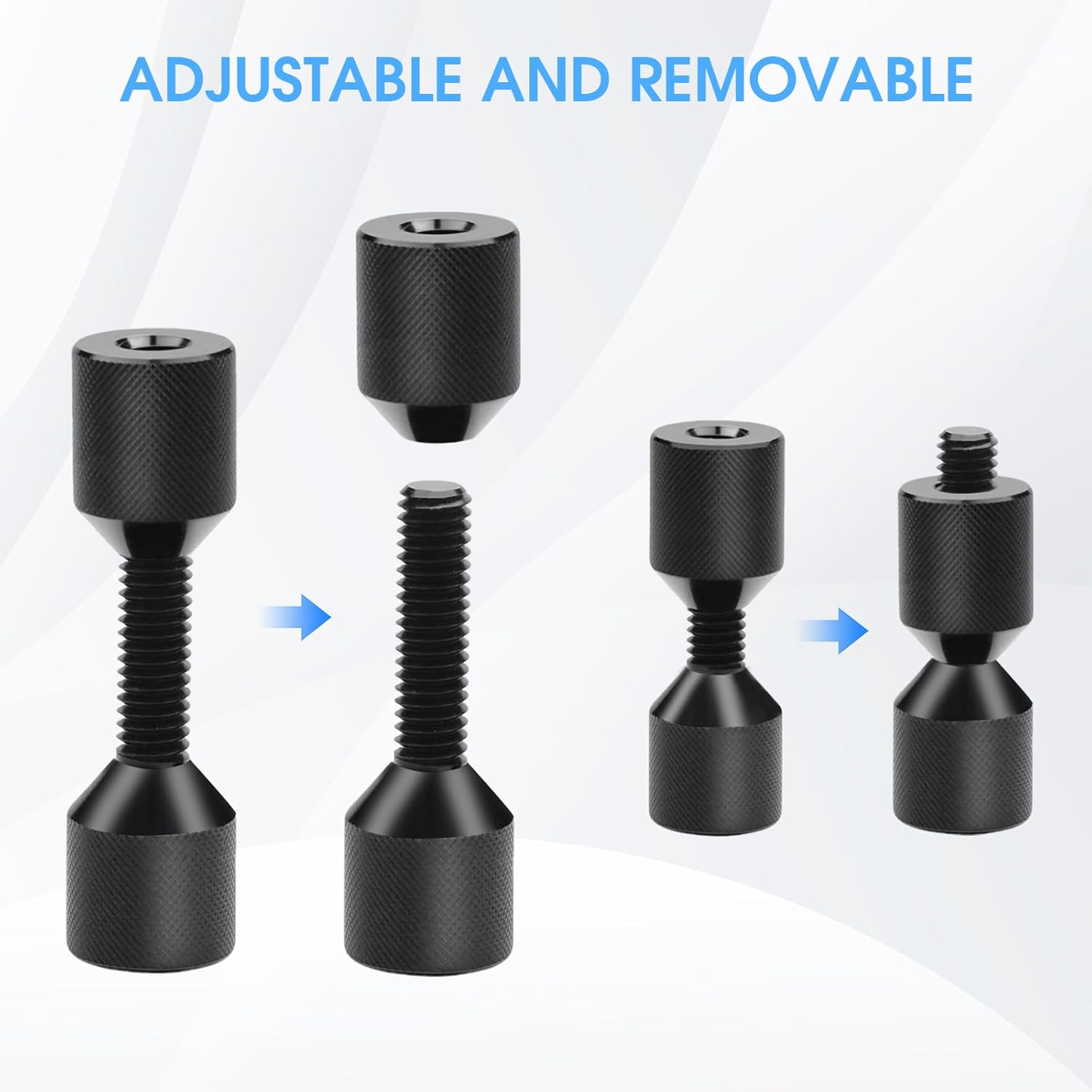Two Hole Pins, Portable, Aluminum Alloy Ergonomic 4 Pcs 2 Hole Flange Alignment Pins with a Pair of Gloves for Mechanical Assemblies, Aluminum Alignment Pin Set, Black
