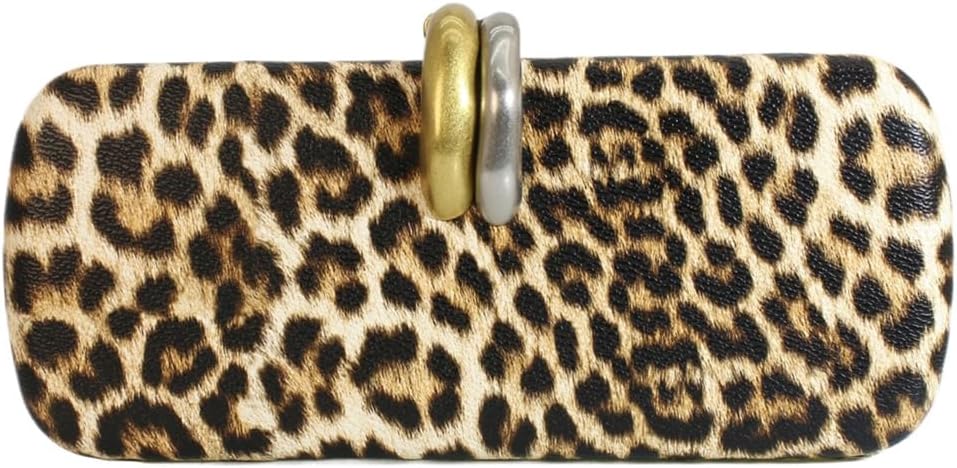 Trendy Long PU Leather Evening Handbag for Women Metal Decoration Clutch Purse Casual Crossbody Bag for Wedding Party