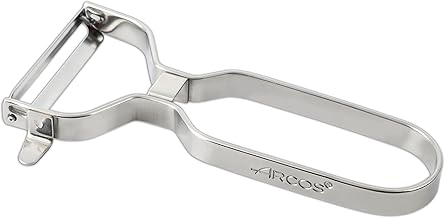 ARCOS Professional Peeler 130 mm in Chrome Stainless Steel for Peeling Fruits and Vegetables, Kitchen Utensil for Fine Cuts, Chef Gadget with Ergonomic Design, Silver