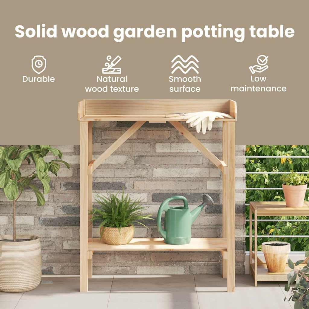 vidaXL Pflanztisch Natur 75 x 40 x 90 cm Massives Kiefernholz