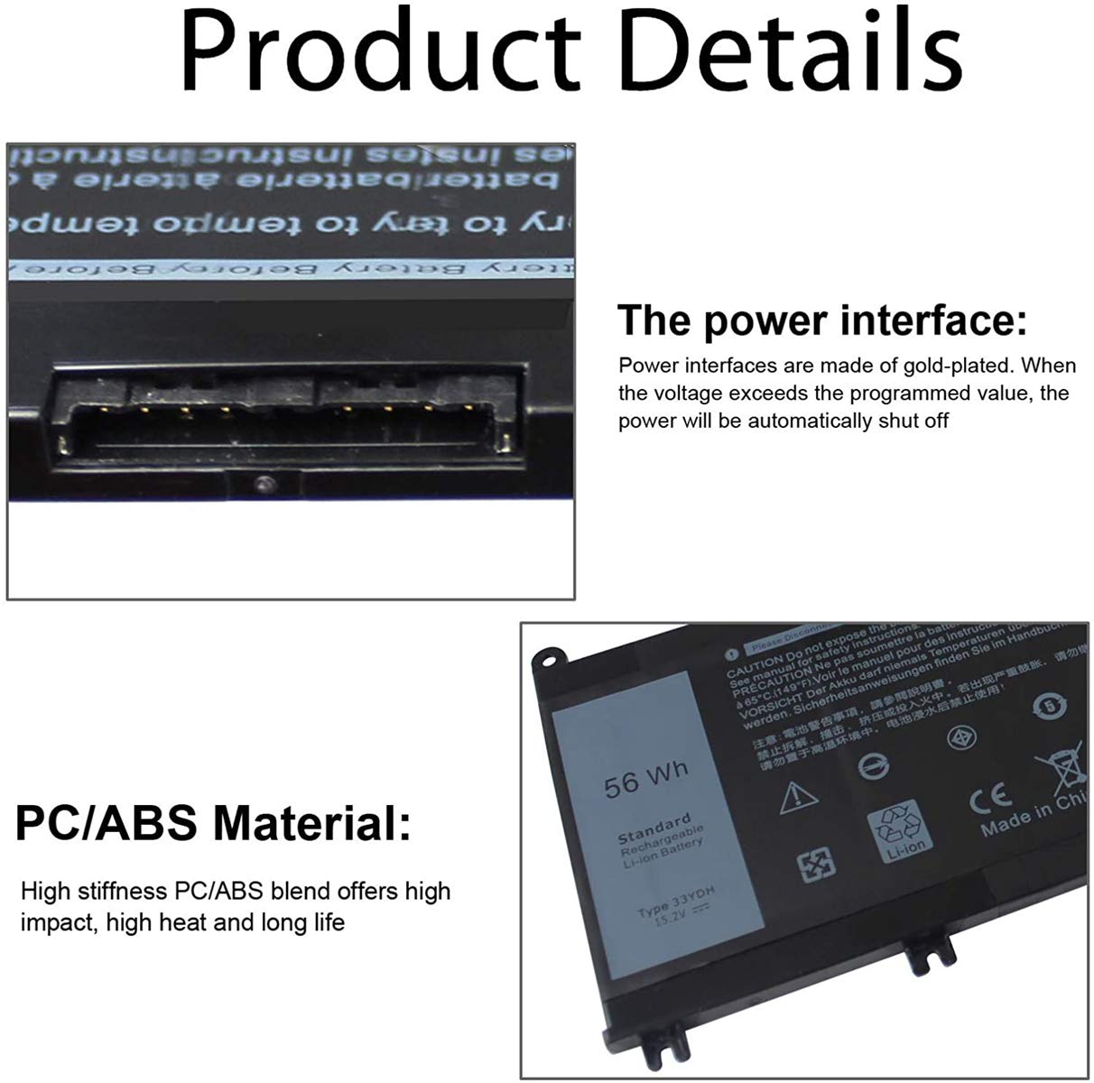 Batería 33YDH Para Dell Inspiron 17 7000, 7786, 7773, 757