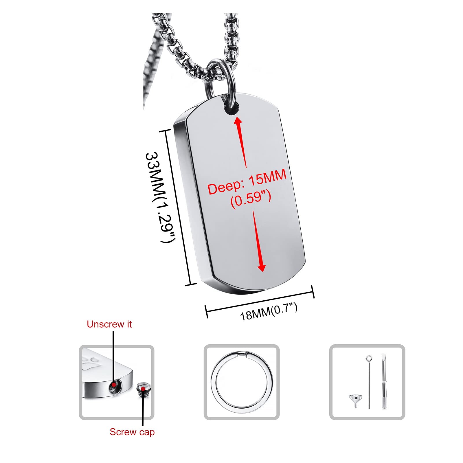 INBLUE Collar con Colgante de Urna de Ceniza Personalizada con Foto Y Texto, Estampado de Pata, Conmemorativo, Perro, Gato, Mascota, Urnas, Joyería de Cremación