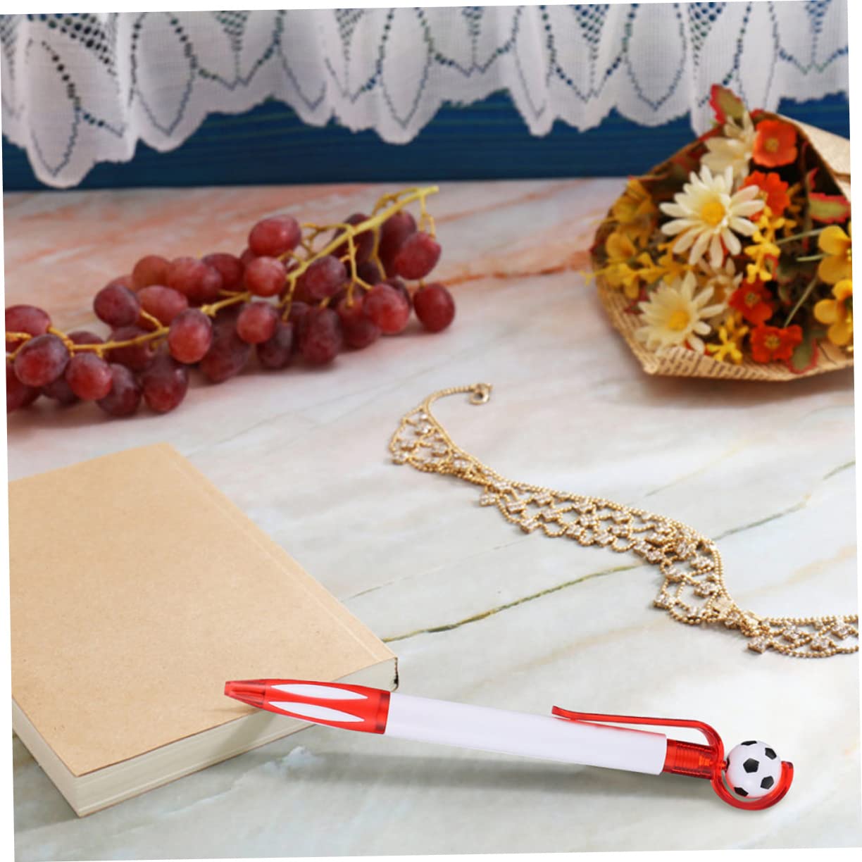 NUOBESTY 5 Set Penna A Sfera Penne A Sfera Verdi Prelibatezze Calcistiche Matite Sportive Penne Da Calcio Portabicchieri A Matita Penne A Sfera Inchiostro Nero Plastica 6 Pezzi * 5