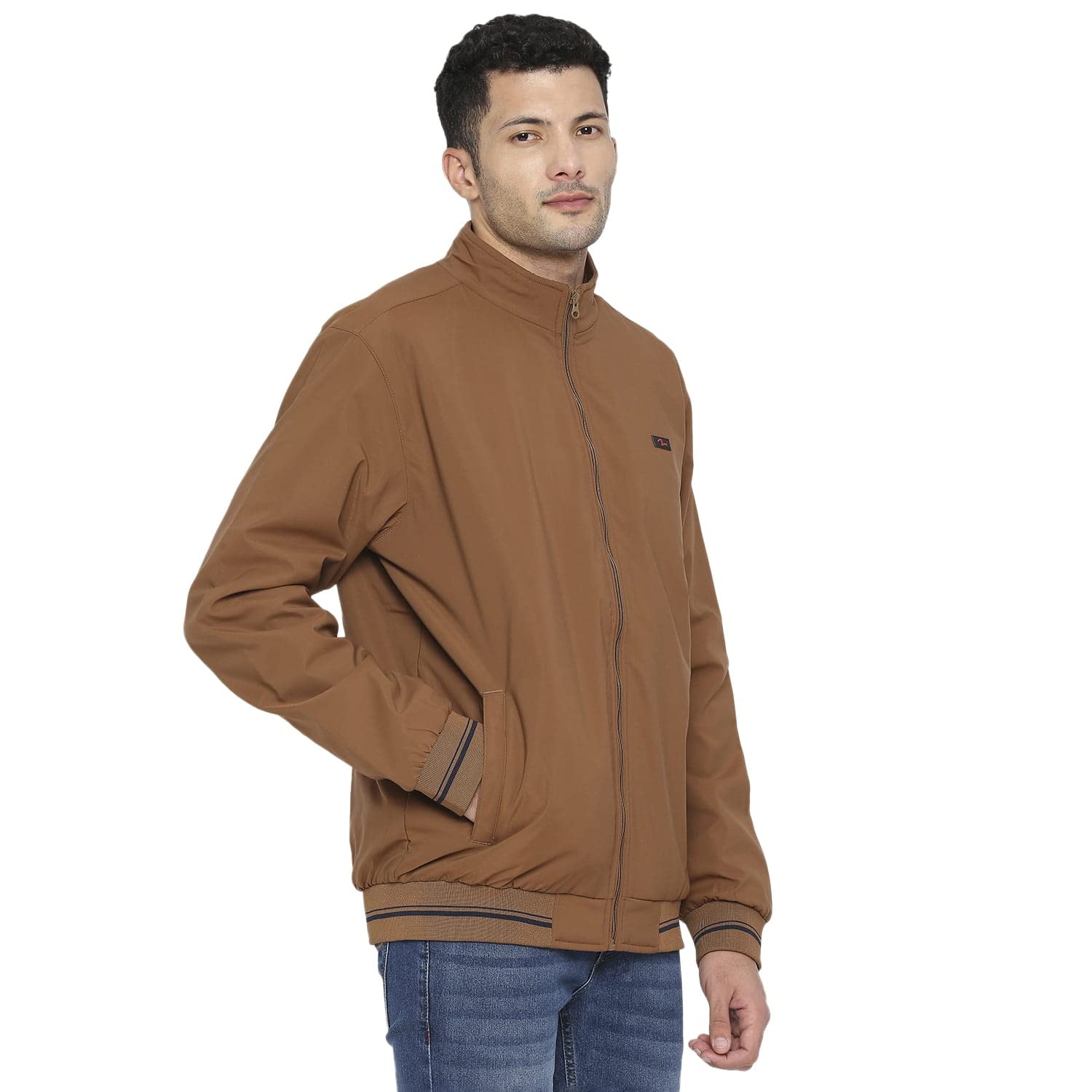Spykar Men's Polyester Standard Length Solid Jacket (8905566040694P) in neutral